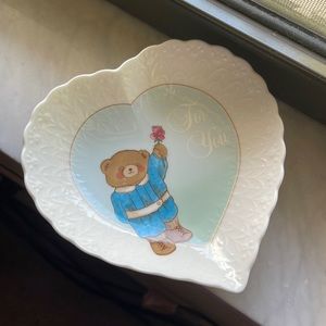 💜 Vtg MIKASA Bone China, Jewelry/Candy Table/Desk Heart Dish “For You”